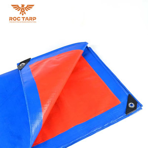 <span class=keywords><strong>Bâche</strong></span> en polyéthylène tissée bleue et orange, enduite PE, anti-UV, imperméable, légère, pour extérieur - Product Image 6