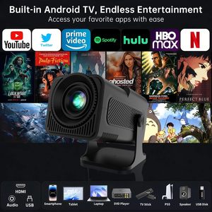 1080P 液晶迷你投影仪 Android 13 WiFi 4K 支持便携式 300 ANSI 自动垂直校正 5W 扬声器 内置应用程序 180 - Product Image 2