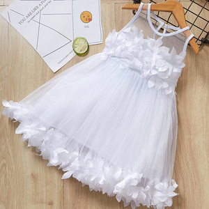 Robes longues en dentelle pour filles, sans manches, à épaules dénudées, avec décoration florale, idéales pour les fêtes - Meilleures ventes de vêtements pour enfants - Product Image 4
