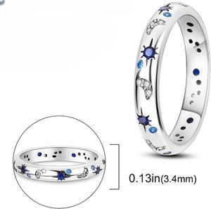 <b>Couple</b> <b>Rings</b> Men's Women's Diamond-Encrusted Starry Sky <b>Wedding</b> <b>Rings</b> Trendy Index Finger <b>Rings</b> Brass Material Factory Wholesale - Product Image 2