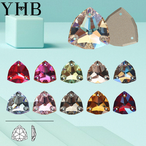 โรงงานมูนไลท์ YHB ขายส่งโดยตรง คริสตัลแก้วทรงสามเหลี่ยมขนาด 12 มม. 16 มม. 22 มม. คุณภาพสูง มีมากกว่า 30 สี สำหรับเย็บติด - Product Image 1