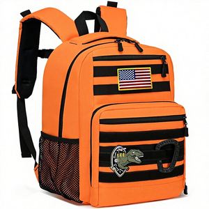 Mochila Escolar Ligera de 20L Estilo Táctico para Niños, de Mezclilla y Nailon, para Primaria y Jardín de Niños - Product Image 1