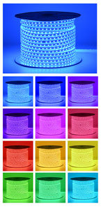 Tira de Luces LED RGB de 110V, 100M, Sin Caída de Voltaje, IP65, Silicona Impermeable, Flexible, Cortable, Sin Controlador, para Exteriores y Edificios - Product Image 3