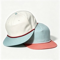 Topi Richardson 256 Custom Unstructured 5 Panel, Topi Snapback Dua Warna dengan Tali, Model Flat Bill untuk Pria dan Wanita