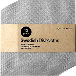 Chiffon à vaisselle suédois Chiffon de cuisine compostable réutilisable Éponge en cellulose écologique Produits ménagers faciles à nettoyer