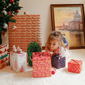 Wholesale 80g Christmas Hot Stamping Kraft <b>Paper</b> <b>Tissue</b> 43*300cm Gift Luxury Custom Packaging <b>Wrapping</b> <b>Paper</b> Roll - Product Image 1