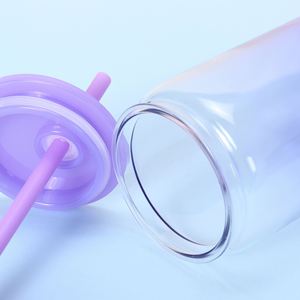 Gobelet en plastique AS écologique de 16 oz avec paille, anti-fuite, avec poignée, style moderne, portable pour l'extérieur - Product Image 3