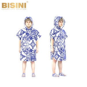 Nouvelle serviette de plage 2-en-1 pour enfants, séchage rapide, absorbante, imprimé porcelaine bleu et blanc, <span class=keywords><strong>poncho</strong></span> de change pour voyage, été 2026 - Product Image 3