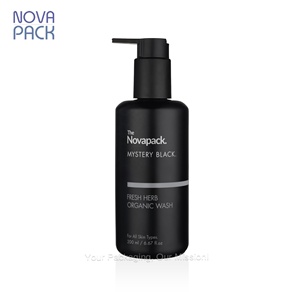 Vòng Vai Sang Trọng <span class=keywords><strong>200Ml</strong></span> Cơ Thể Lotion Chai Matt Kính Màu Đen Rửa Mặt Sữa Rửa Bơm Xà Phòng Chai Mỹ Phẩm Bơm Chai - Product Image 3
