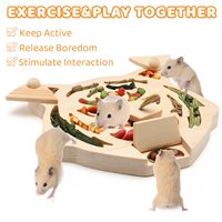 Jouet de recherche de nourriture interactif en bois pour hamsters cochons d'inde lapins rats-collations cachées jeu de puzzle bols divers nourriture riche en nourriture