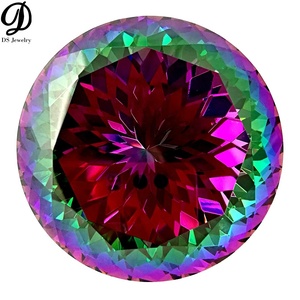 Gema suelta de circonia cúbica colorida, joyería redonda sintética de gran tamaño de 50mm de alta calidad - Product Image 2