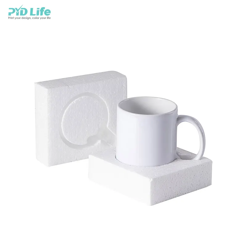 PYD Life Großhandel Fabrik EXW Günstiger Preis 11oz Custom Blank Weißes Steinzeug Sublimation Rohlinge Kaffeetasse mit weißer Schaumstoff box