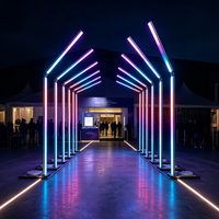 Arche lumineuse RGB moderne et réglable pour entrée de mariage, toile de fond géométrique RGB pour décoration de scène et allée d'événements