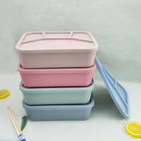 Boîte à lunch Bento en silicone à 4 compartiments pour enfants Boîte à lunch scolaire portable étanche au micro-ondes Couvercles réutilisables sans BPA