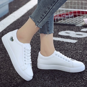 All Season New Women Sneakers Heart Design Low <b>Top</b> White Casual Shoes for Students - Product Image 5
