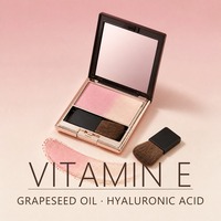 Palette de fard à joues à marque privée, dégradé rose, haute pigmentation, végétalien, longue tenue, poudre scintillante, vente en gros