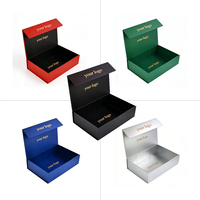 Kotak Hadiah Karton Kaku Premium Mewah Hitam dengan Logo Kustom Ramah Lingkungan, Dapat Digunakan Kembali, Penutup Magnetik, Finishing Matte, Embossing, dan Spons
