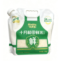 Pochette à bec verseur personnalisée en PET, PA, PE avec poignée pour l'emballage du riz, sac en plastique de qualité alimentaire avec bouchon à vis pour le stockage des céréales