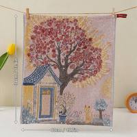 Serviette carrée en gaze de coton absorbante double face à 4 couches, séchage rapide, douce, à motifs floraux, pour le visage, la maison et la cuisine, 34x40cm