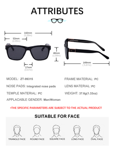 Gafas de Sol Partagas al por Mayor, Diseño de Moda, Logotipo Personalizado, Montura Cuadrada, Protección UV400, para Hombre, Mujer, Unisex - Product Image 6