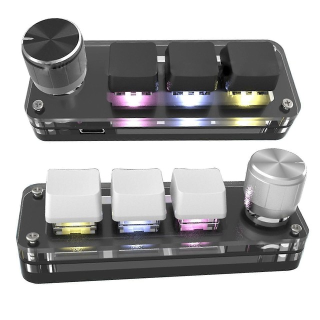 Wired 3 Keys RGB With Knob Mini Keyboard Multi-key Combination Custom Shortcut Keys Mechanical Keyboard