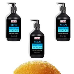 OEM Logo Premium Vitamin C Niacinamide Aloe Vera Men Shower Gel Body Wash Private Label Natural Moisturizing Whitening Bath Wash