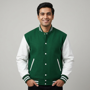 2026 Latest Design <b>Long</b> Sleeve Baseball Varsity <b>Jacket</b> Solid Color New Arrival Varsity CollegeBaseballjacket for <b>men</b> - Product Image 1