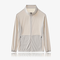Veste de protection contre les UV ultra-mince à séchage rapide pour hommes, veste de pêche à col montant en soie glacée