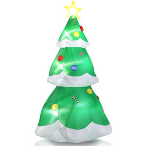 DB 6.9FT Lighted Inflatable <b>Christmas</b> Tree With LED <b>Lights</b> Outdoor Yard Decorations Standing Base <b>Multicolored</b> Warm Glow - Product Image 5