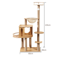 Jouet pour animaux de compagnie en MDF, arbre à chat de luxe de grande taille, maison, griffoir, arbre à chat pour grimper