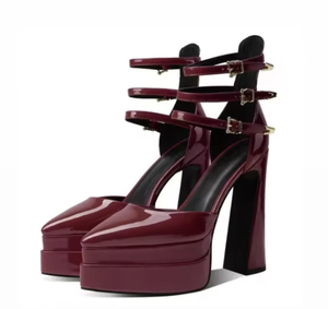 Luxury Design Sandalias- Platform Pointy Toe Thick Party Shoes Sexy Platform <b>Pumps</b> Womens High Heels for Lady - Product Image 1