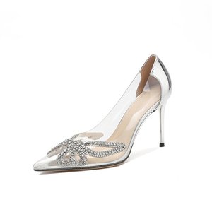 Nouvelles Chaussures <span class=keywords><strong>de</strong></span> Mariage Polyvalentes d'Été Papillon Diamant 2399 Talons Hauts Transparents <span class=keywords><strong>à</strong></span> Bout Pointu en Cristal - Product Image 6