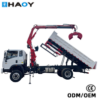 Grue de levage articulée montée sur camion HAOY 4 tonnes avec télécommande pour l'entretien des lampadaires
