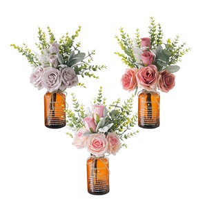 Ramo de Rosas Artificiales con Fragancia Salvaje, Decoración para el Hogar de Poliéster, Arreglo para Bodas - Product Image 5