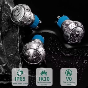 Solvay 12Mm Bóng Đầu Điểm Duy Nhất Kim Loại Nút Chuyển Đổi Không Thấm Nước Nhỏ Chuyển Đổi Với Ánh Sáng 12-24V Tự Khóa Thông Tư - Product Image 6