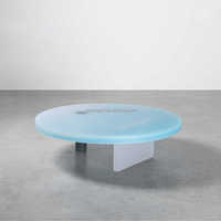 Meubles de salon modernes haut de gamme Table basse ronde en acrylique mat Design créatif Villa Table à thé en acrylique