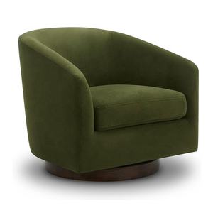 Sillón Individual de Diseño de Lujo para Interiores, Color Beige <span class=keywords><strong>Playa</strong></span>, Tapizado en Terciopelo, Base de Hierro Dorado, Ideal para Bibliotecas y Cafeterías - Product Image 3