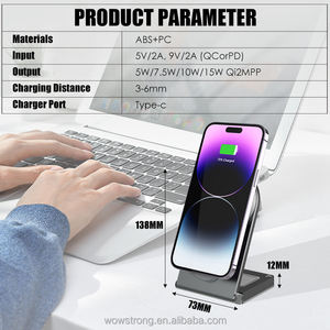 Soporte de cargador inalámbrico multifuncional 3 en 1 Carga rápida de 15W para reloj de teléfono/<span class=keywords><strong>AirPods</strong></span>, almohadilla plegable portátil - Product Image 6