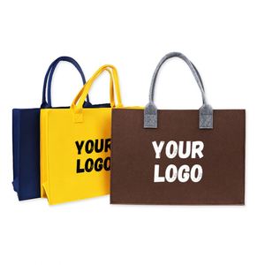 High Quality Colorful Large Capacity Felt Handbag Customized Logo Tote Branded Promotional Souvenir <b>Bag</b> - Product Image 1