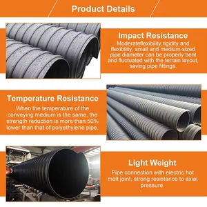 Hdpe टिकाऊ बड़े व्यास वाले सीवर जल निकासी पाइप n6 उच्च दबाव डबल दीवार नालीदार सर्पिल पर्यावरण पर्यावरण के अनुकूल प्लास्टिक - Product Image 6