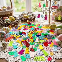 Confettis Lapin Pailleté Personnalisé Thème Pâques pour Décoration de Table et Fête de Pâques