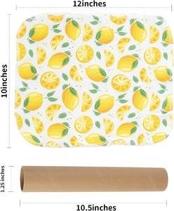 Rouleau de serviettes en <span class=keywords><strong>papier</strong></span> réutilisables lavables, lot de 12, serviettes en coton flanelle sans <span class=keywords><strong>papier</strong></span>, chiffon à vaisselle 10"X12" avec impression <span class=keywords><strong>citron</strong></span> personnalisée - Product Image 4