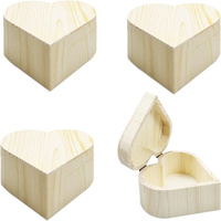 Boîte en bois non finie en forme de cœur, boîte de rangement pour fleurs éternelles, boîte à bijoux en bois, boîte au trésor en bois avec couvercles