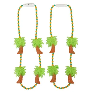 LED Beads Necklace Light-Up Coconut Tree Design Mardi Gras Party Favors