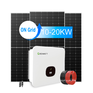 Système solaire hybride domestique monocristallin de 10 kW avec raccordement au réseau et batterie de secours au lithium-ion, montage sur toit - Product Image 1