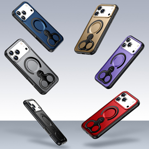 Funda Protectora Magnética Antigolpes con Anillo de Soporte para Dedo para iPhone 15 <span class=keywords><strong>Plus</strong></span>, 12 Pro <span class=keywords><strong>Max</strong></span>, 17 Pro <span class=keywords><strong>Max</strong></span> - Product Image 2