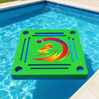 Plateau de Mahjong Flottant de Luxe Moderne en EVA à Motif Imprimé Personnalisé ODM avec Porte-Gobelet Intégré et Plateau en Mousse de Forme Personnalisée 90x90cm