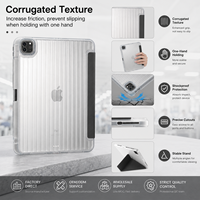 Étui pour iPad à texture ondulée en origami pour Air Pro 11 12.9, coussin d'air antichoc, coque pour iPad OEM ODM en gros