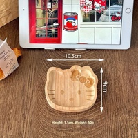 Kt Mignon Dessin Animé Poli En Bois Ketchup Plat Exquis Petit Plat De Saveur Jetable Plat De Trempage Haut Fait En Bois De Caoutchouc