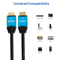 Câble Ethernet 1,5 m en cuivre pur torsadé plaqué or 2.1 8K 4K HDR pour lecteur DVD, moniteur, projecteur